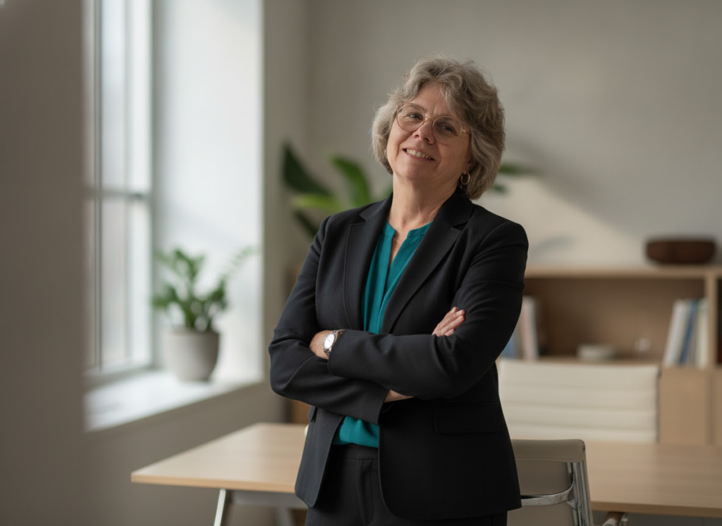 Elizabeth Donald at the office